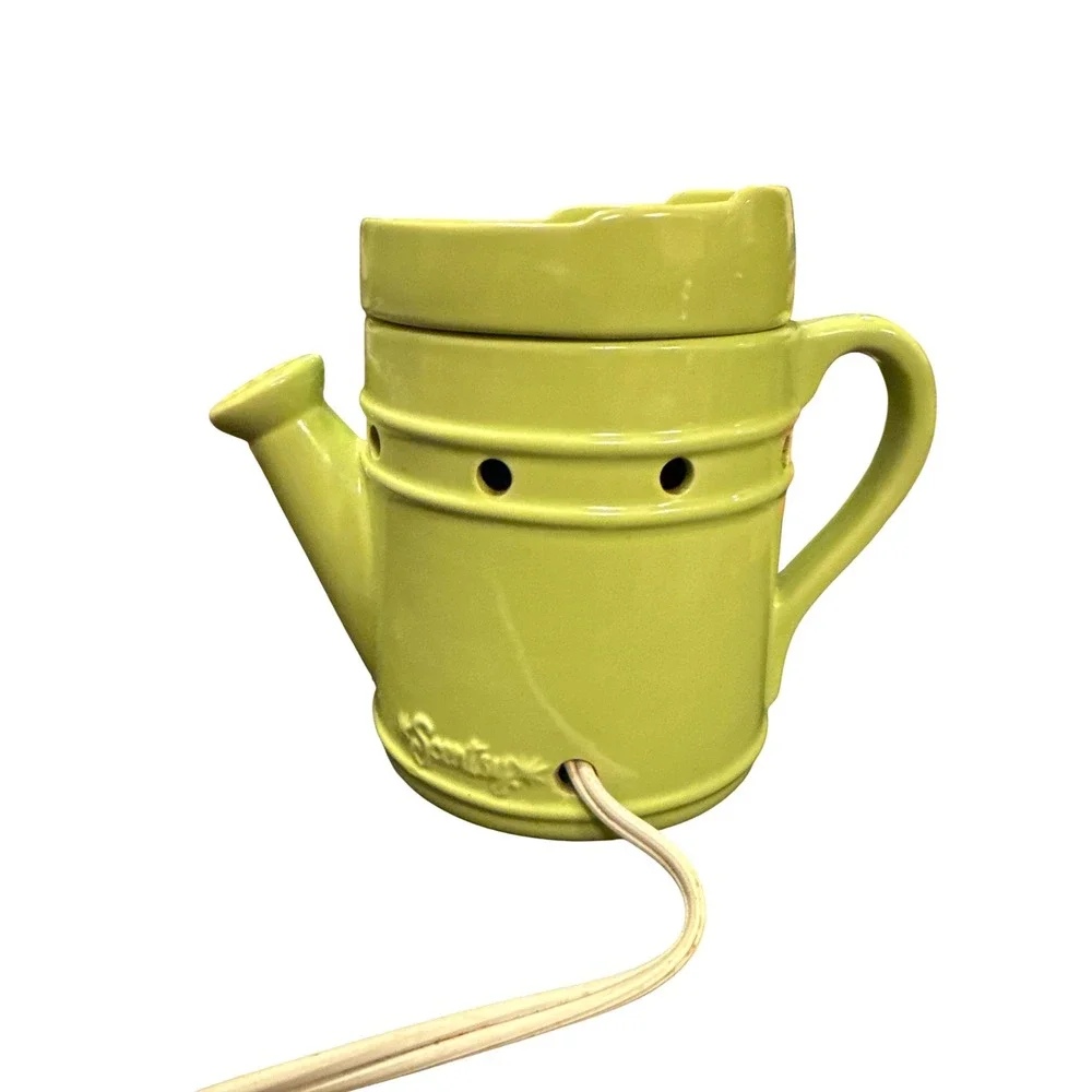 Scentsy Watering Can Wax Warmer OS Green Sunflower Electric Ceramic Decor